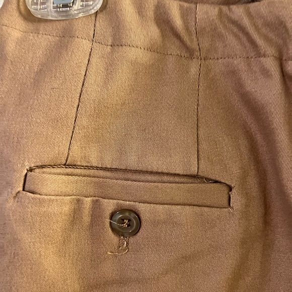 TALL GIRL TAN/ CARMEL TROUSERS IN A SIZE 7… 14” WAIST… 35” INSEAM… 11” RISE. - Picture 3 of 12